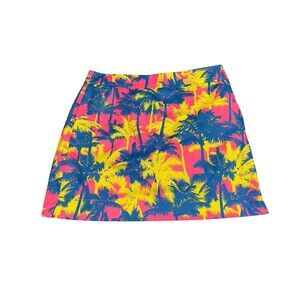 Loud Mouth Skirt Skirt  Size US 8 Palm Trees Pink Blue Yellow With Pockets